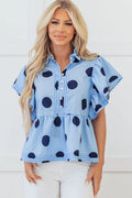 Journey Polka Dot Buttoned Blouse-0