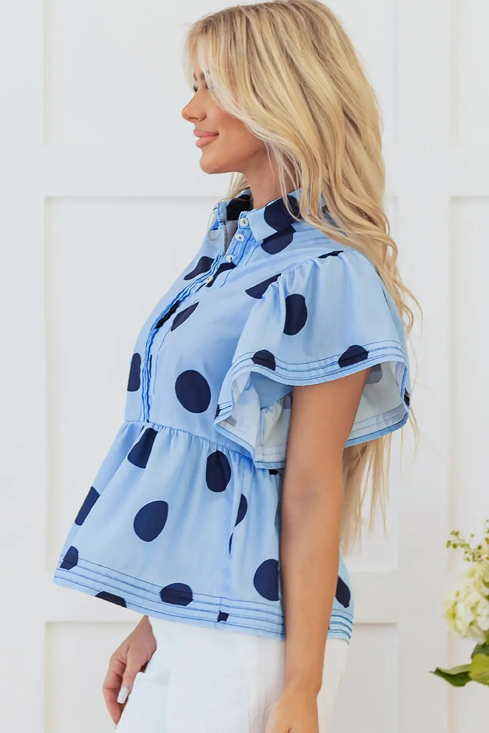 Journey Polka Dot Buttoned Blouse-2